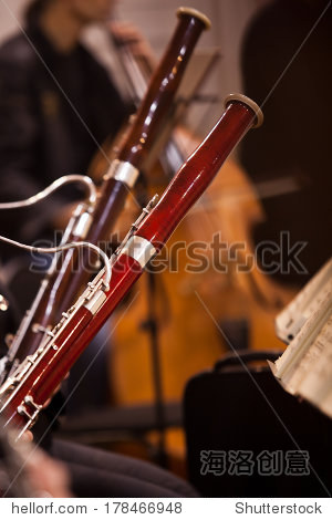 two bassoon in the orchestra closeup-站酷海洛正版图片, 视频