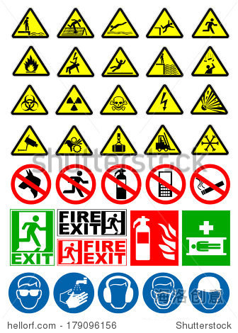 safety and warning signs - 站酷海洛正版图片, 视