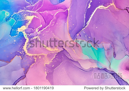 Alcohol ink colors translucent. Abstract multicolored marble texture background. Design wrapping paper  wallpaper. Mixing acrylic paints. Modern fluid art. Alcohol Ink Pattern