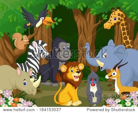 wild animal cartoon