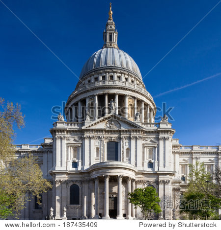 立面的圣保罗大教堂,伦敦,英国