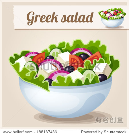 detailed icon. greek salad.
