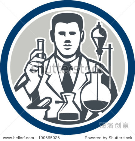 illustration of scientist laboratory researcher chemis