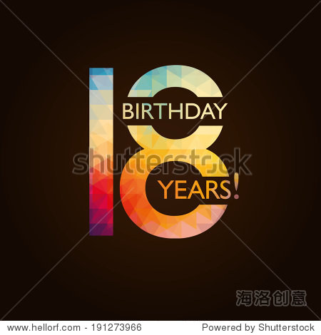 vector illustration eighteenth birthday greetings colorful