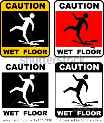 wet floor, warning sticker - 图片素材 - 站酷海