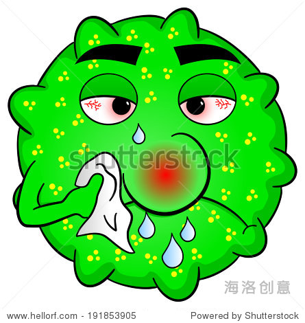 illustration of a cold virus is sick - 图片素材