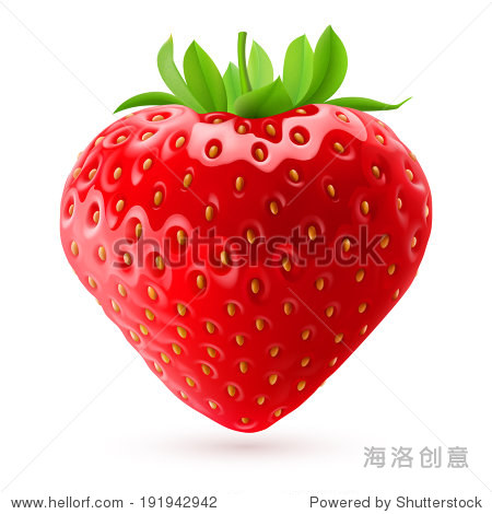 appetizing fresh strawberry isolated on white background.