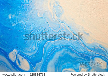 Blue and pink colors abstract hand painted fluid art texture. Close-up creative background for your design