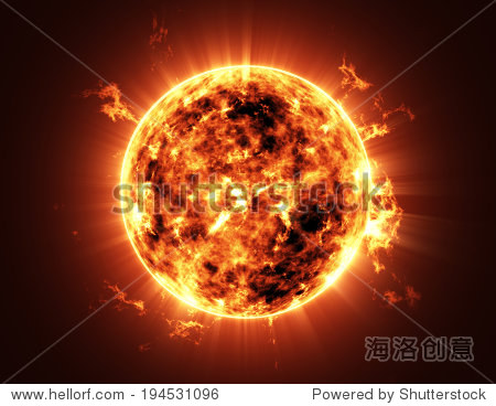 abstract illustration of an a big sun star in