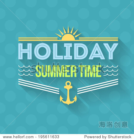 hello summer holiday travel badge and web banner