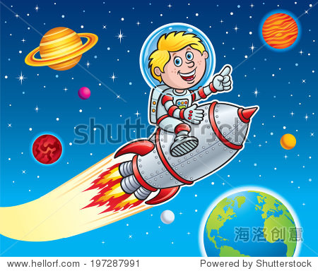 rocket kid blasting through space