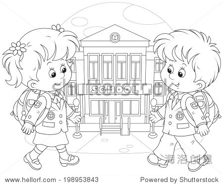 schoolchildren going to school - 站酷海洛正版图片, 视频, 音乐