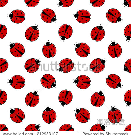 ladybirds seamless pattern - 站酷海洛正版图片, 视频, 音乐素材