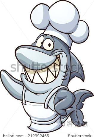 cartoon shark chef