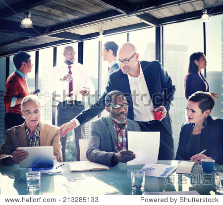 group of people have a meeting in the office