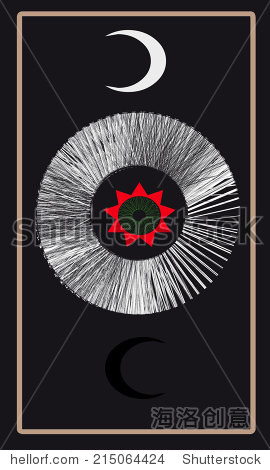 Tarot cards - back design two Moons