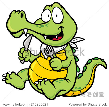 vector illustration of cartoon crocodile - 站酷海洛正版图片