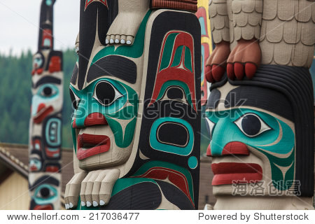 totem pole by north american native indians - 站酷海洛正版图片