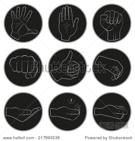 human hand with various gestures