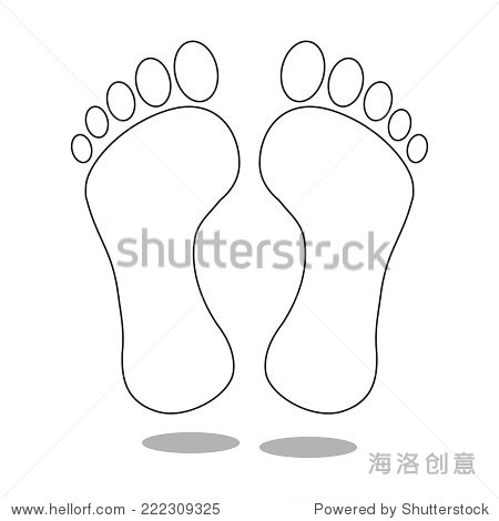 outline left and right foot : feet vector