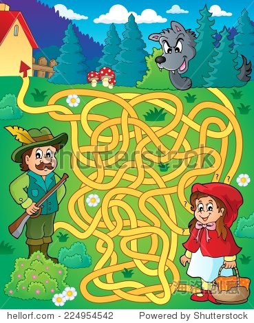 maze 20 with fairy tale theme - eps10 vector illustration.