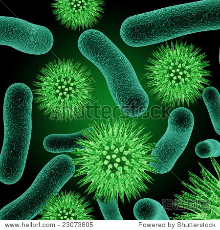 realistic rendering of bacteria - in red colors