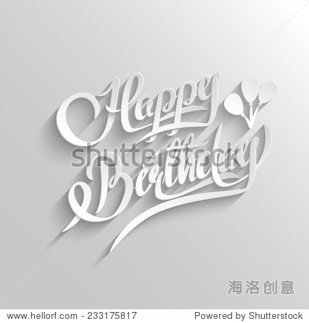 happy birthday hand lettering greeting card vector background