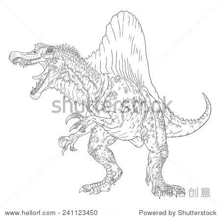 spinosaurus line drawing