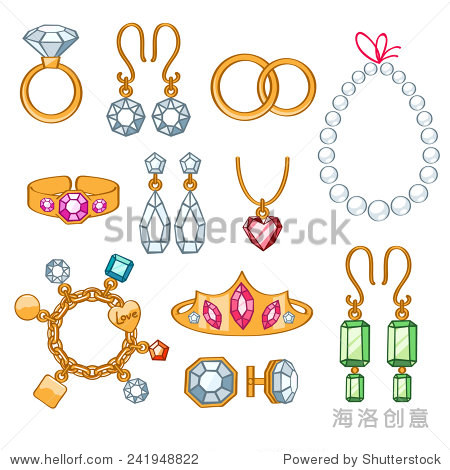 set of jewelry items.