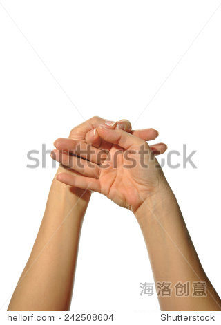 mudra hands poses on white background