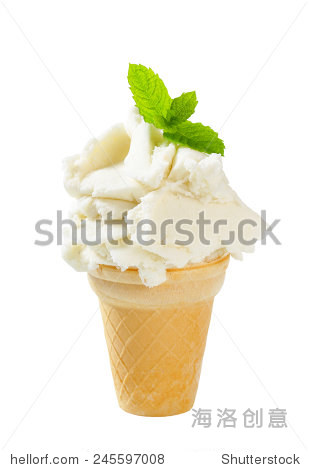 frozen yogurt in a wafer cup