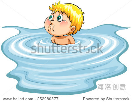 head above the water idiom on a white background - 图片素材
