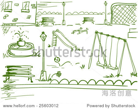 school playground doodles - vector - 站酷海洛正版图片, 视频