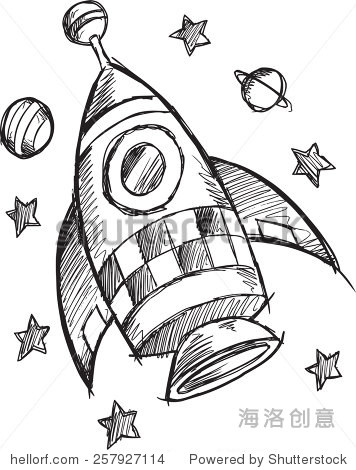doodlesketchrocketvectorillustrationart