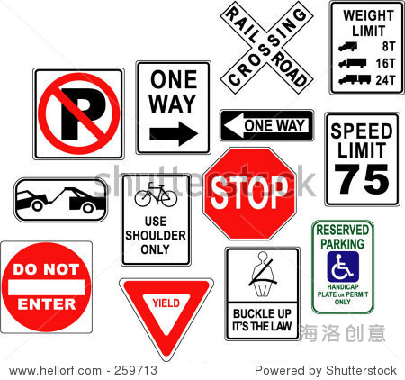 warning / danger road signs in vector form (no