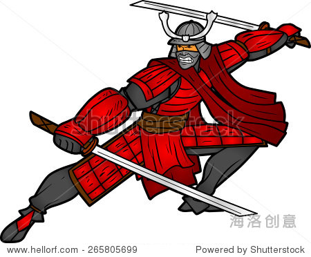 samurai comic book style character