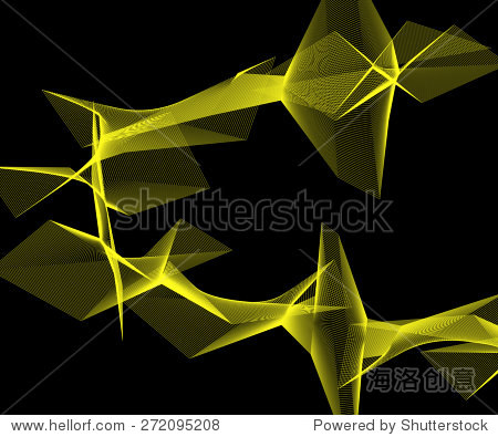 vector abstract black background of yellow lines - 图片素材
