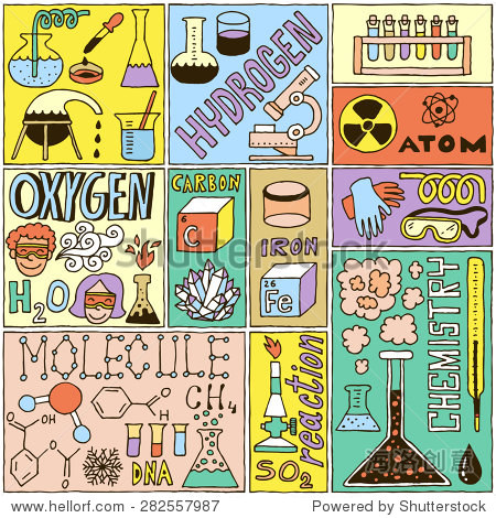 chemistry science banners set.