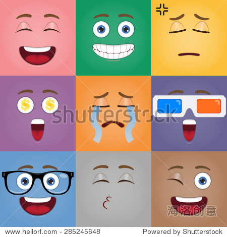 emotion of cartoon face eps 10 vector - 站酷海洛正版图片, 视频