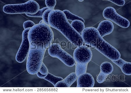 3d illustration of clostridium bacteria which causes tetanus