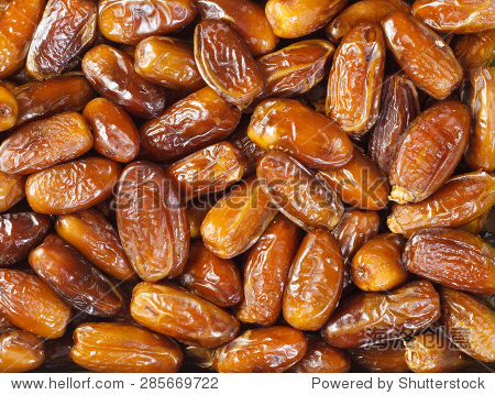 background of dried dates fruit at the open air market