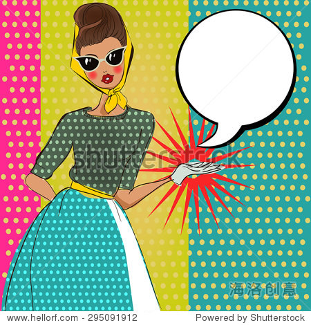 fashion woman in pop art style - 图片素材 - 站酷海洛plus正版图片