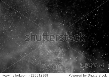 shower water drops,abstract splashes of water on a black back