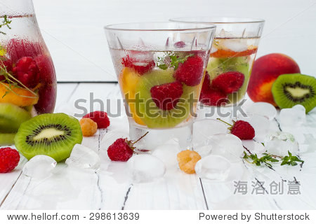 healthy detox fruit infused flavored water.