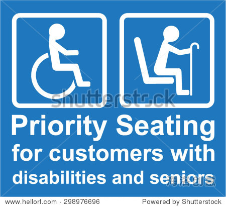 priority seating for customers with disabilities and
