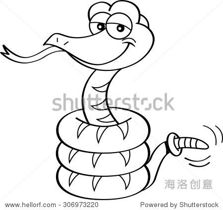 黑曼巴蛇怎么画卡通图片