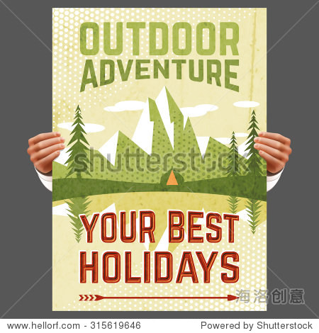 door holiday adventure hiking tours travel agency advertisement