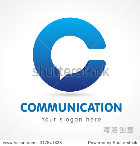 C letter communicate logo. Business or educat