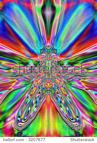 kaleidoscopic interference pattern produced by a laser beam