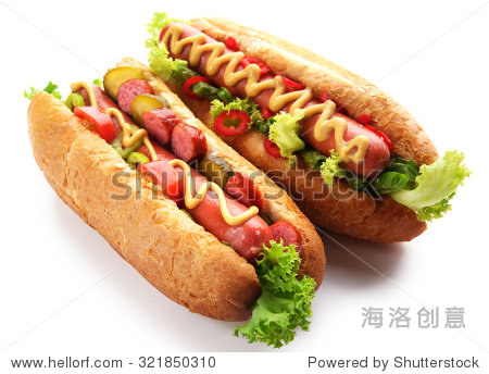 a pair of fresh hot dogs isolated on white - 图片素材 - 站酷海洛